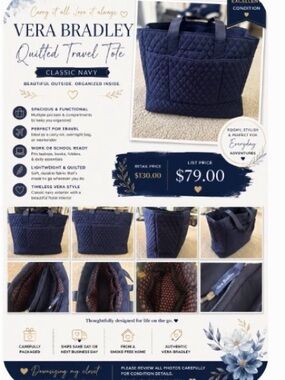 Vera Bradley Quilted Travel Tote